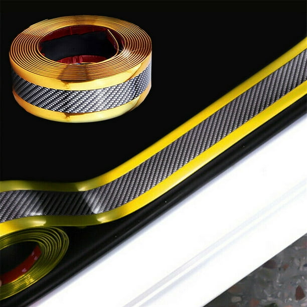 Car Sticker Carbon Fiber Rubber DIY Door Sill Protector Edge Guard Strip 7CM*1M